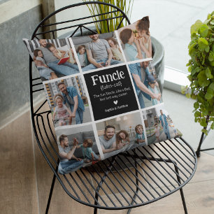 Funcle Photo Collage Definition Cute Modern Uncle Cushion