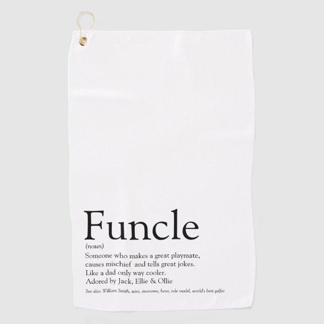 Funcle Uncle Definition Modern Fun Golf Towel (Front)