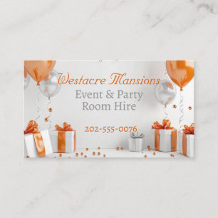 Function Event Party Room Hire Business Card