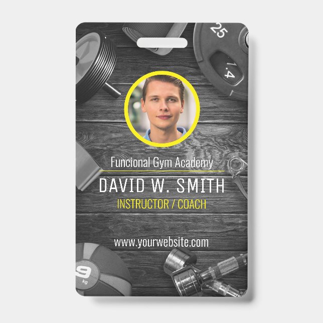 Functional Gym instructor coach ID Badge (Front)