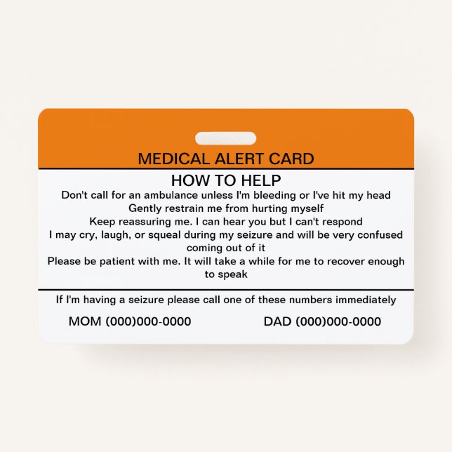 Functional Neurological Disorder Medical Badge ID Badge (Back)