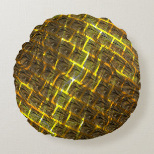 Fund with 'sepia' image under golden grating? round cushion