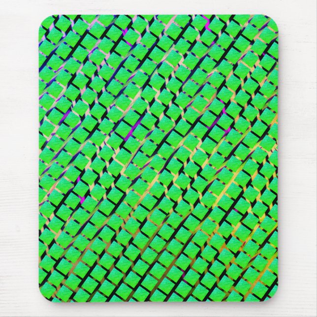 Fund yellow and dark trace, squared bright green. mouse mat (Front)