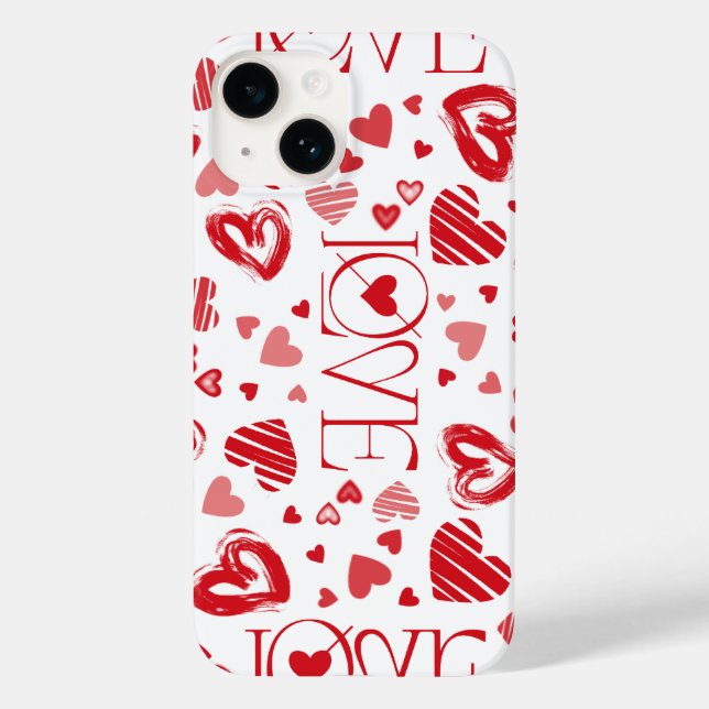 Funda/Case for iPhone Romantic Heart Pattern Case-Mate iPhone Case (Back)