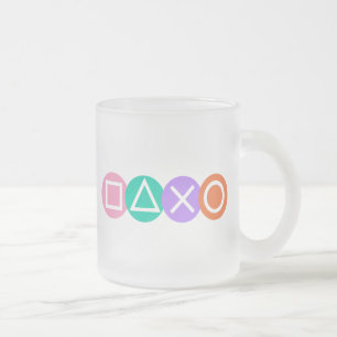 Fundamental Game Symbols Frosted Glass Coffee Mug