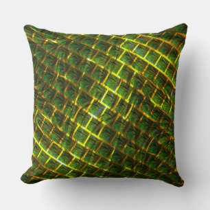 Fundo com imagem verde sob grade dourada? Verso... Cushion