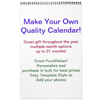 Fundraiser Calendar DIY Calendar