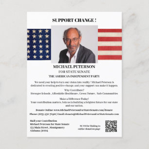 Fundraising Donation USA Political Campaign  Postcard