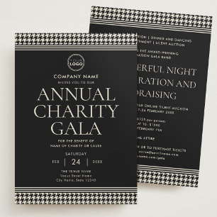 Fundraising Event Charity Gala Logo Off-white Invitation