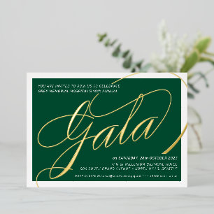FUNDRAISING GALA elegant calligraphy dark green 