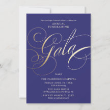 Fundraising Gala Invitation Navy Blue