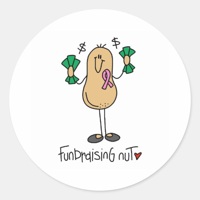 Fundraising Nut Classic Round Sticker (Front)