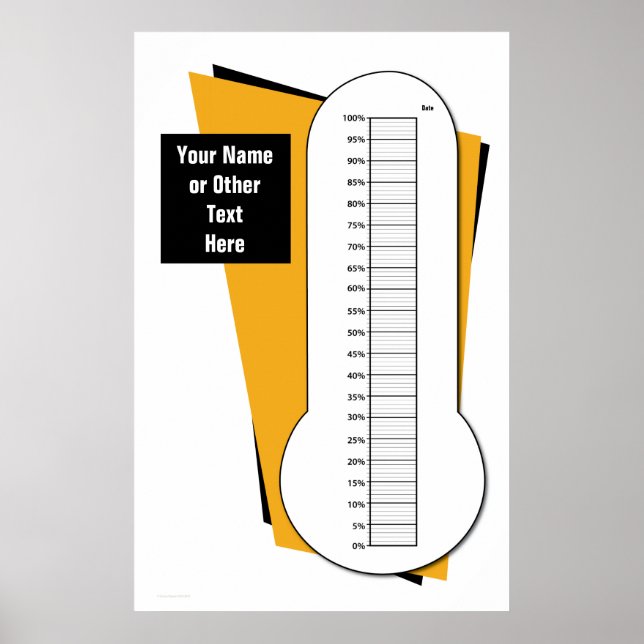 Fundraising Thermometer by Percentage Poster (Front)
