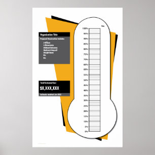 Fundraising Thermometer by Percentage Poster