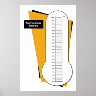 Fundraising Thermometer by Percentage Poster