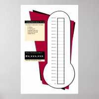 Fundraising Thermometer in Red - 20 sections