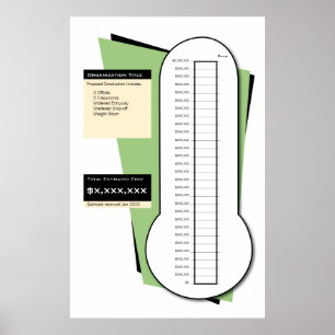 Fundraising Thermometer Including Date Column Poster
