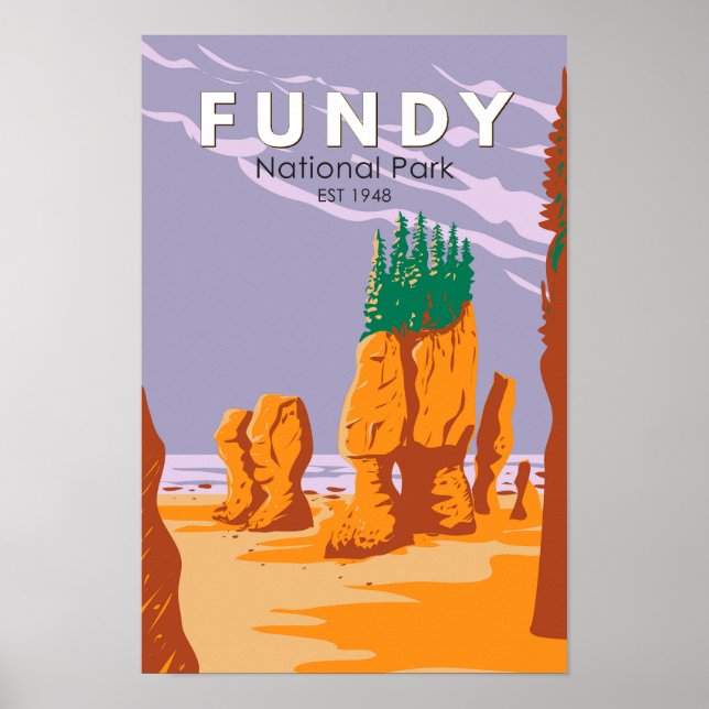 Fundy National Park Canada Travel Art Vintage Poster (Front)