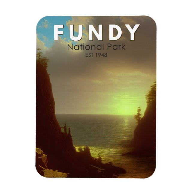 Fundy National Park Canada Vintage Art Magnet (Vertical)