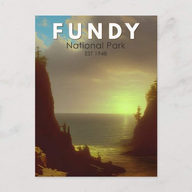 Fundy National Park Canada Vintage Art Postcard (Front)