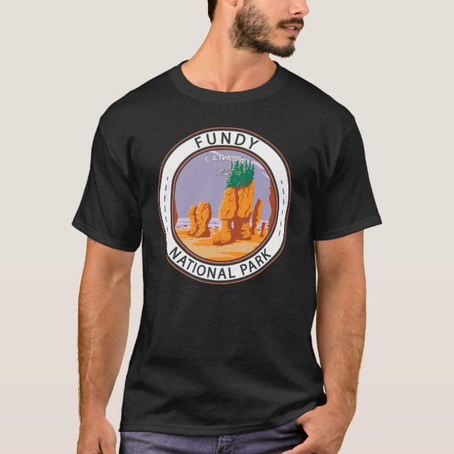 Fundy National Park Canada Vintage Badge T-Shirt (Front)