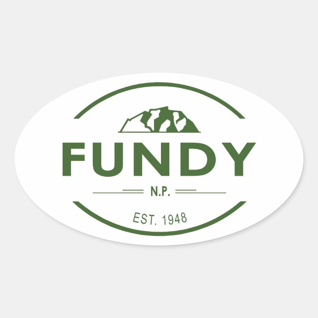 Fundy National Park Oval Sticker (Front)