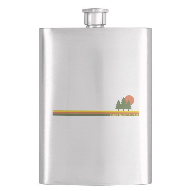 Fundy National Park Pine Trees Sun Hip Flask (Front)