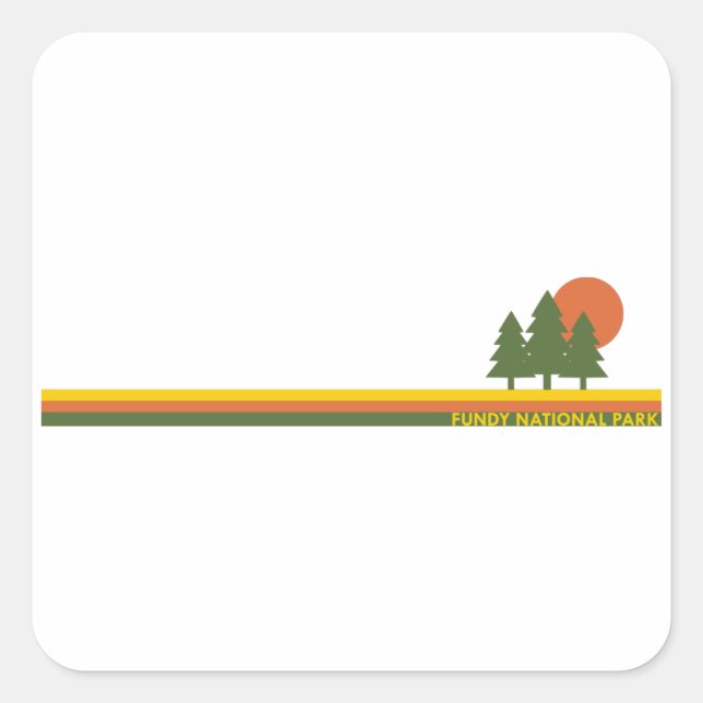 Fundy National Park Pine Trees Sun Square Sticker (Front)