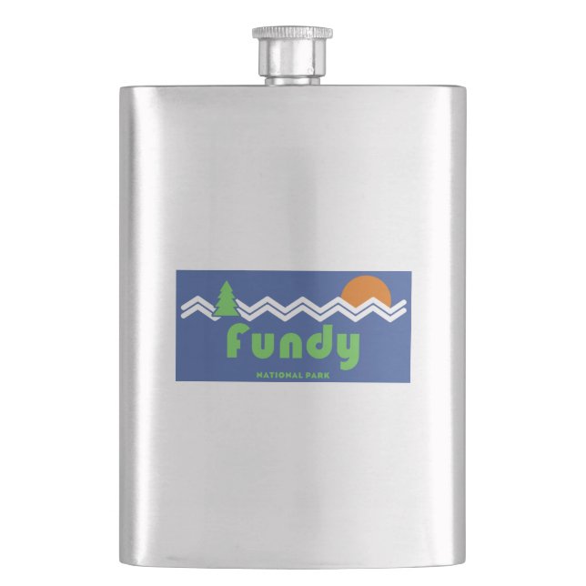 Fundy National Park Retro Hip Flask (Front)