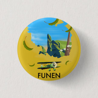Funen , Denmark map travel poster 3 Cm Round Badge