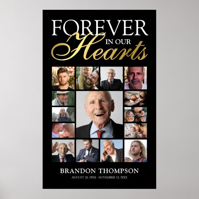Funeral 15 Photo Memorial Poster (Front)