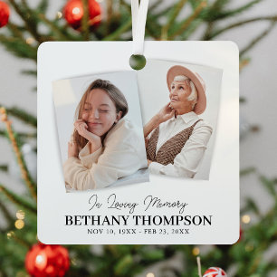 Funeral 2 Photo Memorial Tribute Metal Tree Decoration