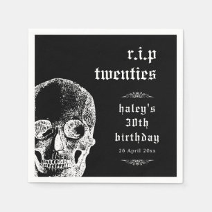 Funeral 30th RIP Twenties 20s Funny Skull Birthday Napkin