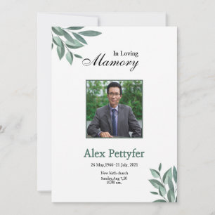 Funeral Announcement and Invitation Card