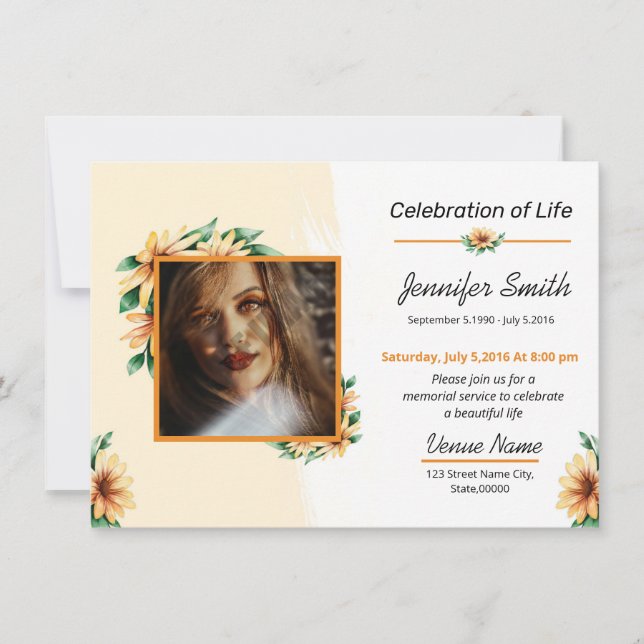 Funeral Announcement Card (Front)