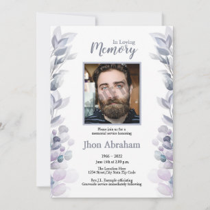 Funeral Announcement Card / Invitation Card