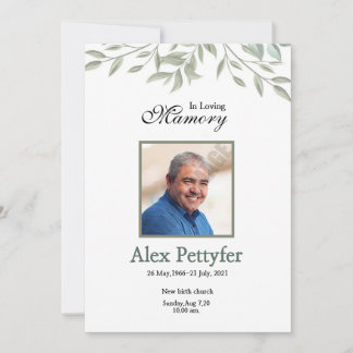 Funeral Announcement & Invitation Card