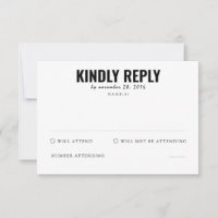 Funeral Attendance Response Card