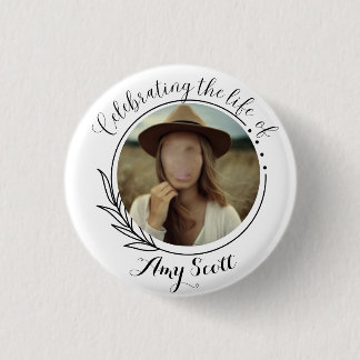 Funeral badges minimalist elegant photo design