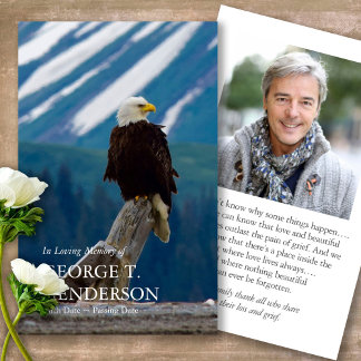 Funeral Bald Eagle Memorial Prayer Sympathy Cards