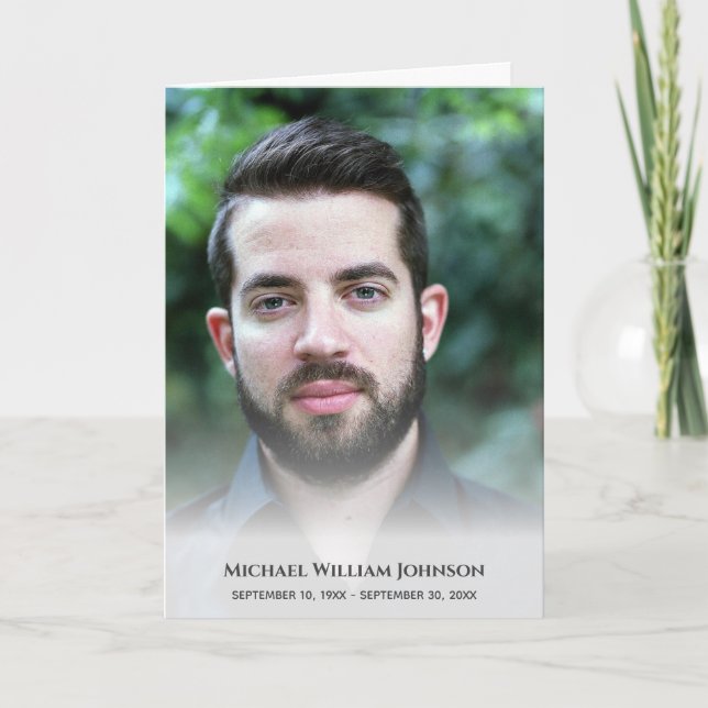 Funeral Bereavement Custom Photo Sympathy Memorial Thank You Card (Front)