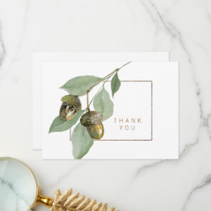 Funeral Bereavement Fall Acorn  Thank You Card