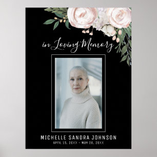 Funeral Black Celebrating of Life Welcome Sign