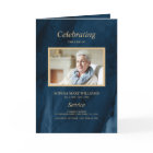 Funeral Blue & Gold Calligraphy |Memorial Program