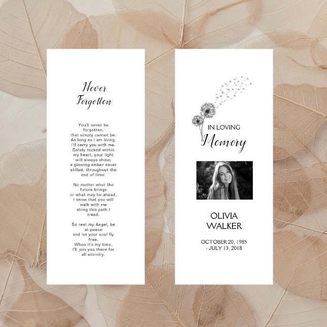 Funeral Bookmark Template, Funeral Keepsake Cards (Creator Uploaded)