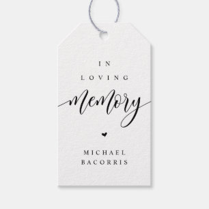 Funeral, Candle, Modern Calligraphy, Black Script  Gift Tags