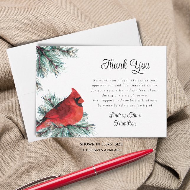 Funeral Cardinal Watercolor Thank You (Creator Uploaded)