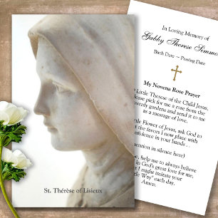 Funeral Catholic St. Thérèse Prayer Sympathy Cards