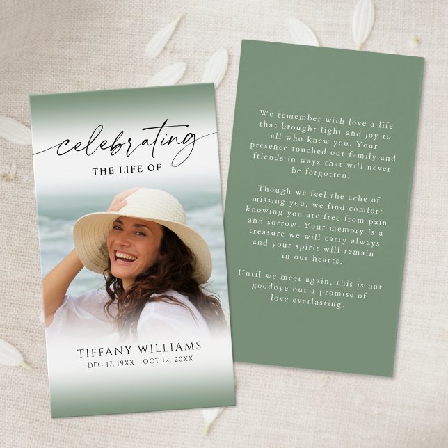 Funeral Celebrating the Life of Photo Prayer Card (Creator Uploaded)
