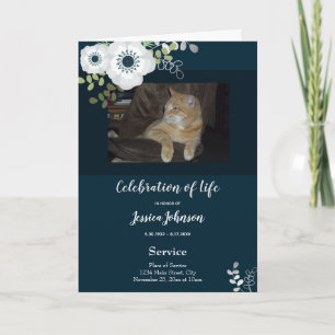 Funeral Celebration of Life Floral Program Card